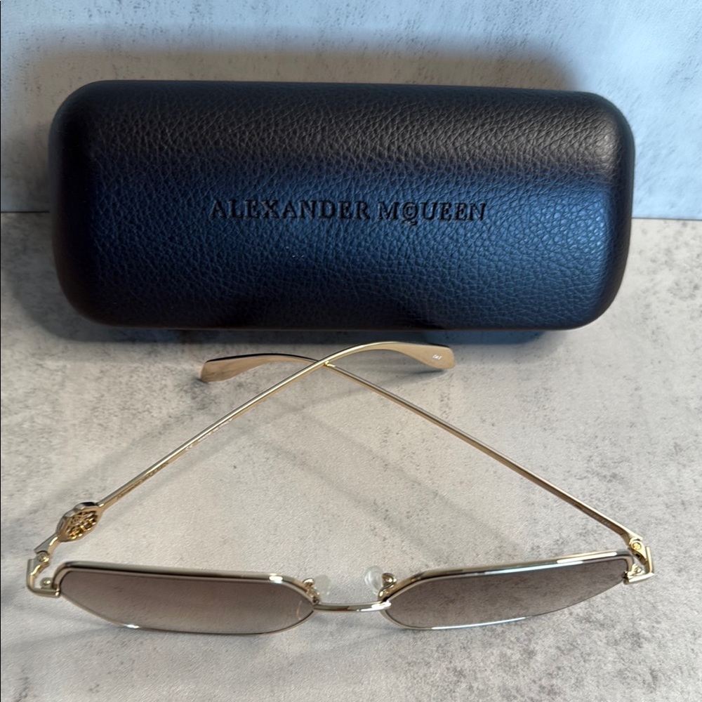 Alexander McQueen Gold Sunglasses - Picture 2 of 6